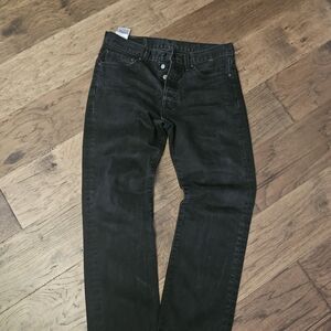 Levi's Men's Dark Black Straight Jeans